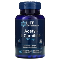 Купить Life Extension, Ацетил-L-Карнитин, 500 мг, 100 капсул