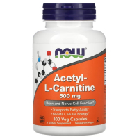 NOW Foods, Ацетил-L-карнитин, 500 мг, 100 растительных капсул