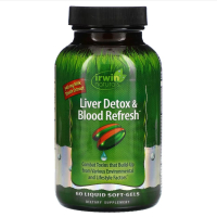 Купить Irwin Naturals, Liver Detox & Blood Refresh, добавка для очистки печени и крови, 60 Liquid Soft-Gels