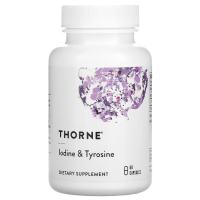 Купить Thorne Research, Йод и тирозин, Iodine & Tyrosine, 60 капсул