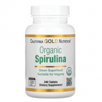 California Gold Nutrition, органическая спирулина, сертификат USDA Organic, 500 мг, 240 таблеток