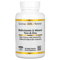 Купить California Gold Nutrition, Multivitamin and Mineral, Two-A-Day, 60 растительных капсул