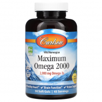 Купить Carlson, Maximum Omega, Максимум Омега 2000, 2000 мг, 90 мягких таблетки