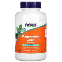 Купить NOW Foods, магний в капсулах, Magnesium Caps, 400 мг, 180 растительных капсул