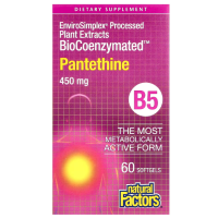 Sotib oling Natural Factors, Biokoenzimlangan, B5, Pantetin, 450 mg, 60 kapsula