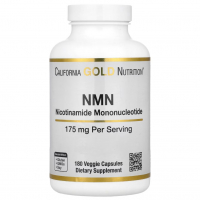 Купить California Gold Nutrition, NMN ( никотинамид мононуклеотид ), 175 мг, 180 растительных капсул