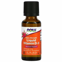 Купить Now Foods, Liquid vitamin D3, повышенной силы жидкий витамин D3, 25 мкг (1000 МЕ), 30 мл