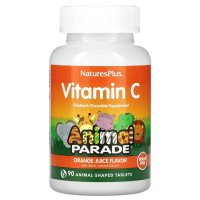 Купить Nature's Plus, Animal Parade, витамин C, жевательная добавка без сахара для детей, 90 таблеток