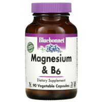 Bluebonnet Nutrition, магний и витамин B6, Magnesium & B6, 90 вегетарианских капсул