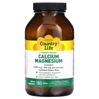 Купить Country Life, Target-Mins, Кальций и магний комплекс, 180 таблеток