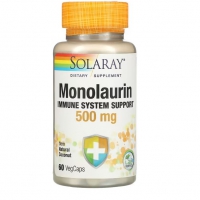 Купить Solaray, монолаурин, 500 мг, 60 вегетарианских капсул