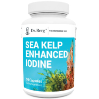 Купить Dr. Berg, Sea Kelp Enhanced Iodine, Улучшенный йод с морскими водорослями, 200 мкг, 90 капсул