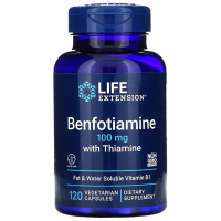 Купить Life Extension, бенфотиамин с тиамином, Benfotiamine, 100 мг, 120 вегетарианских капсул