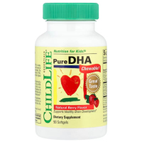 Купить ChildLife, Pure DHA, чистая ДГК, с натуральным ягодным вкусом, 90 капсул