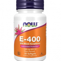 Купить NOW, Витамин Е-400 МЕ, vitamin E-400 ME, 50 мягких желатиновых капсул
