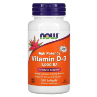 Купить Now Foods, высокоактивный витамин D3, 25 мкг (1000 МЕ), 360 мягких таблеток