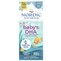 Sotib oling Nordic Naturals, Dokosaheksaenoik kislota (DHA), bolalar uchun D3 vitamini bilan, 1050 mg, 2 fl oz (60 ml)