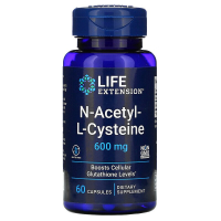 Life Extension, N-ацетил-L-цистеин, 600 мг, 60 капсул