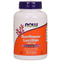 Купить NOW Foods, Sunflower Lecithin, Подсолнечный лецитин, 1200 mg, 100 Softgels