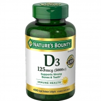 Natures Bounty Immune Health Витамин D3 5000 МЕ быстрого высвобождения 400 мягких капсул