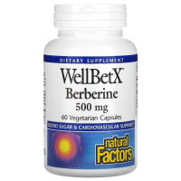 Купить Natural Factors, WellBetX, Berberine, Берберин, 500 мг, 60 капсул