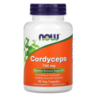 NOW Foods, кордицепс, Cordyceps, 750 мг, 90 вегетарианских капсул