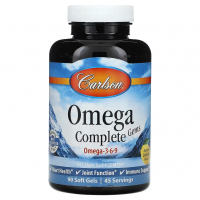 Купить Carlson, Omega Complete Gems, омега 3-6-9, натуральный лимон, 90 мягких таблеток