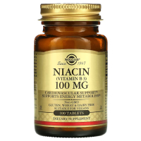 Купить Solgar, Ниацин (витамин В3), Niacin (vitamin B3) 100 мг, 100 таблеток