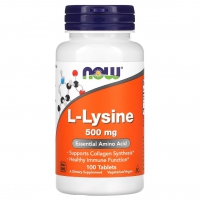 Купить NOW Foods, Л-лизин, L-Lysine, 500 мг, 100 таблеток