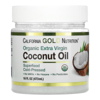 California Gold Nutrition, органическое кокосовое масло первого холодного отжима, нерафинированное, полученное методом холодного прессования, 473 мл (16 жидк. унций)
