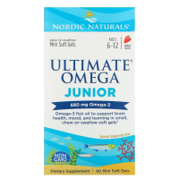 Nordic Naturals, Ultimate Omega Junior, для детей от 6 до 12 лет, 340 мг, 90 мини-капсул