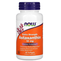 Купить NOW Foods, астаксантин, astaxanthin, 10 мг, 60 капсул