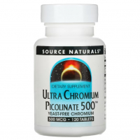 Купить Source Naturals, Ультра хром пиколинат, 500 мкг, 120 таблеток