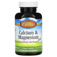 Купить Carlson, Кальций и магний с витамином D3, Calcium & Magnesium with Vitamin D3, 100 мягких таблеток