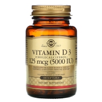 Купить Solgar, витамин D3 (холекальциферол), 125 мкг (5000 МЕ), 100 капсул