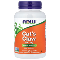 Купить NOW Foods, Cats Claw, кошачий коготь, 500 мг, 100 вегетарианских капсул