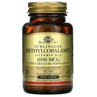 Купить Solgar, сублингвальный метилкобаламин (витамин B12), 1000 мкг, 60 капсул