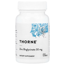 Купить Thorne, Zinc Bisglycinate, бисглицинат цинка, 30 мг, 60 капсул
