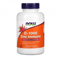 NOW Foods, C-1000 и цинк для иммунитета, C-1000 Zinc Immune, 180 растительных капсул