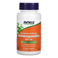 Купить NOW Foods, ашваганда, стандартизованный экстракт, 450 мг, 90 растительных капсул