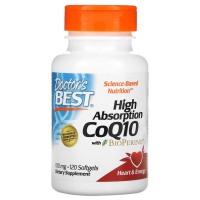 Купить Doctors Best, коэнзим Q10 с Биоперином, CoQ10 with BioPerine, 100 мг, 120 капсул