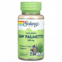 Купить Solaray, Saw Palmetto, цельные ягоды сереноа, 580 мг, 50 вегетарианских капсул