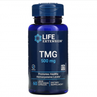 Купить Life Extension, TMG, триметилглицин, 500 мг, 60 вегетарианских капсул с жидкостью