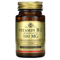 Solgar, витамин B2 (рибофлавин), Vitamin B2, 100 мг, 100 вегетарианских капсул