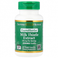 Купить California Gold Nutrition, Milk Thistle, экстракт расторопши, качество Euromed, 175 мг, 60 растительных капсул