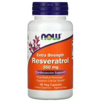 NOW Foods, Resveratrol, Ресвератрол, 350 мг, 60 вегетарианских капсул
