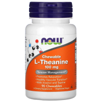 NOW Foods, L-теанин в жевательных таблетках, 100 мг, 90 жевательных таблеток