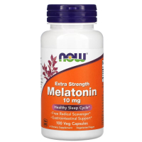 Купить NOW Foods, melatonin, мелатонин, 10 мг, 100 растительных капсул