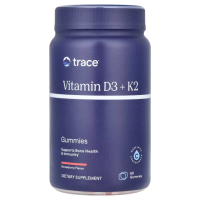 Sotib oling Trace, Vitamin D3 va K2 5000 IU, qulupnay ta'mi, 60 marmelad