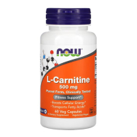 Купить NOW Foods, L-карнитин, 500 мг, 60 растительных капсул